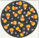 Kate Dickerson Needlepoint - Halloween Mini - Candy Corn on Black