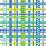 Kate Dickerson Needlepoint - Woven Ribbons - blues & greens