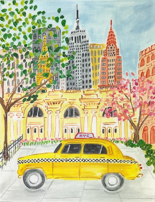 Kate Dickerson Needlepoint NYC Yellow Cab Needle Nook