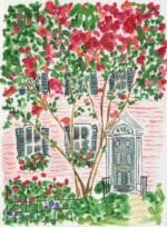Kate Dickerson Needlepoint - Charleston Pink House & Cherry Tree