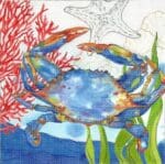 Kate Dickerson Needlepoint - Oceana Crab