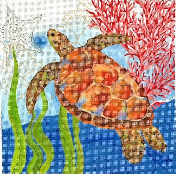 Kate Dickerson Needlepoint - Oceana Sea Turtle