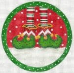 Kate Dickerson Needlepoint - Elf's Feet Ornament
