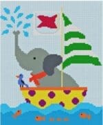 The Meredith Collection - Elephant in a Boat Tooth Fairy Pillow