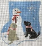 Kathy Schenkel Designs - Snowman and Labs with Lab