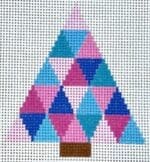 Jennifer Hall Needlepoint - Pink and Blue Geometric Christmas Tree