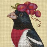Melissa Shirley Designs - Thomas-Grosbeak w/Grapes