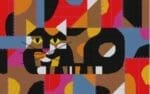 Charley Harper Needlepoint - Crazy Cat
