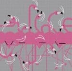 Charley Harper Needlepoint - Flamingo Row Eyeglass Case