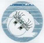 Charley Harper Needlepoint - White Coat Ornament