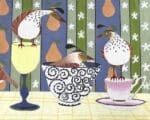 Zecca Needlepoint Designs - Partridges & Pear Wallpaper