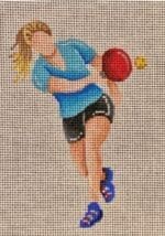 Patti Mann Needlepoint - Female Pickleball Player