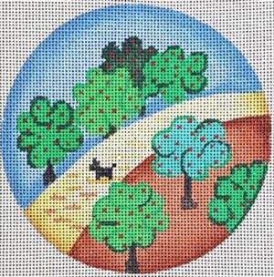 Patti Mann Needlepoint - Toto Apple Orchard Ornament