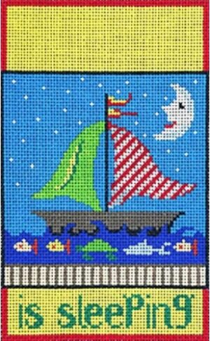 Patti Mann Needlepoint - ...is Sleeping Sailboat Sign