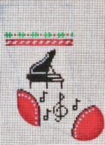 Patti Mann Needlepoint - Piano Mini Sock