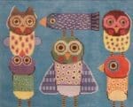 Patti Mann Needlepoint - 6 Birds on Blue