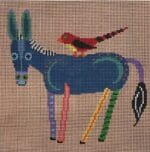 Patti Mann Needlepoint - Donkey and Red Bird