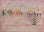 Patti Mann Needlepoint - Lighting the Menorah
