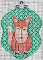 Patti Mann Needlepoint - Fox on Green Ornament