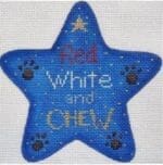 Patti Mann Needlepoint - Red, White and Chew Ornament
