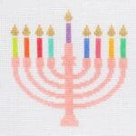 Stitch Rock Designs - Pink Menorah Ornament