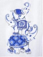 Patti Mann Needlepoint - Elephants in a Stack of Three