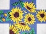 Patti Mann Needlepoint - Brick Cover Sunflowers on Blue