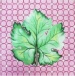 Patti Mann Needlepoint - Botanical, Single Leaf on Pink Ring Pattern