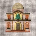 Patti Mann Needlepoint - Christmas Domed Building Ornament