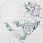 Patti Mann Needlepoint - White Roses Heart Ornament