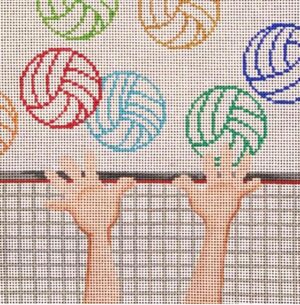 Patti Mann Needlepoint - Volleyball Net and Hands