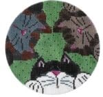 Patti Mann Needlepoint - 3 Kitties Ornament