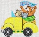 Patti Mann Needlepoint - Yellow VW Bug Ornament