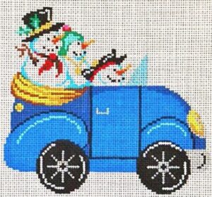 Patti Mann Needlepoint - Blue VW Bug Ornament