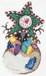 Patti Mann Needlepoint - Snowman Patchwork Vest Ornament