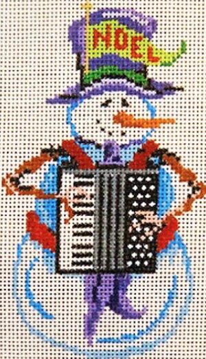 Patti Mann Needlepoint - Snowman Accordion Ornament