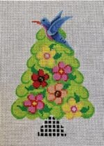 Patti Mann Needlepoint - Hummingbird on Tree Ornament