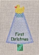 Patti Mann Needlepoint - Rubber Ducky on Blue Tree Ornament