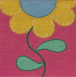 Patti Mann Needlepoint - Yellow Flower on Pink