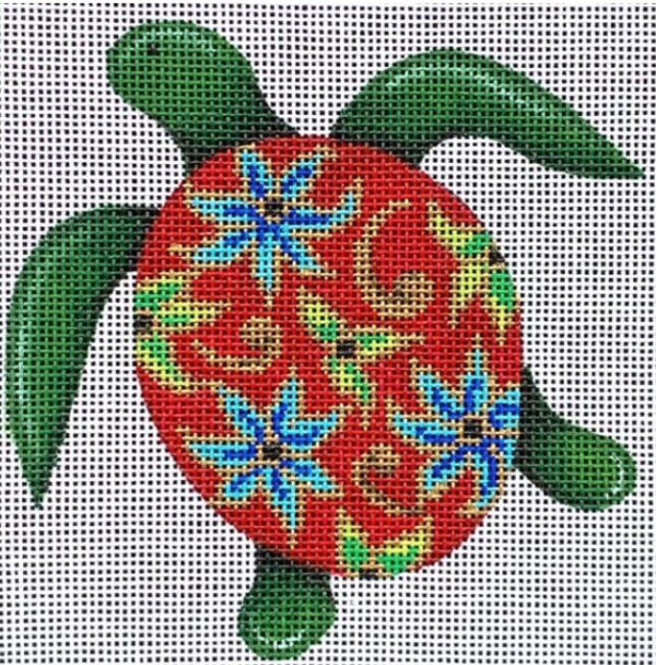 Patti Mann Needlepoint - Turtle with Cloisonne Ornament
