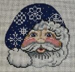 Patti Mann Needlepoint - Santa Face with Snowflake Hat