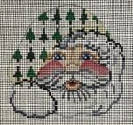 Patti Mann Needlepoint - Santa Face with Trees Hat