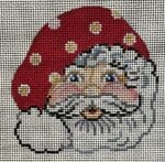 Patti Mann Needlepoint - Santa Face with Red/White Dot Hat