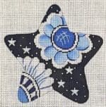 Patti Mann Needlepoint - Blue White Star Large Flowers and Stars