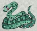 Patti Mann Needlepoint - Fantasy Green Snake Ornament