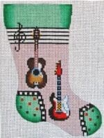 Patti Mann Needlepoint - Guitars Mini Sock