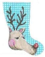Patti Mann Needlepoint - Rudolf Mini Sock