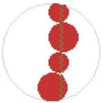 Elizabeth Crane Swartz - 4 Red Circles Ornament