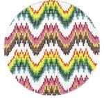 C'ate La Vie - 4" Round - Flame Stitch