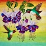 JP Needlepoint - Sunset Hummingbirds